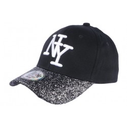 Casquette Baseball Femme Strass Argent Gris Baseball NY Etoyl ANCIENNES COLLECTIONS divers