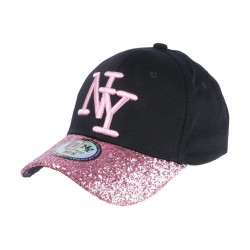 Casquette Baseball Femme Strass Rose Baseball NY Noire Etoyl ANCIENNES COLLECTIONS divers