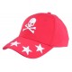 Casquette Baseball Rouge et Blanche Tete de mort et Etoiles CASQUETTES Hip Hop Honour