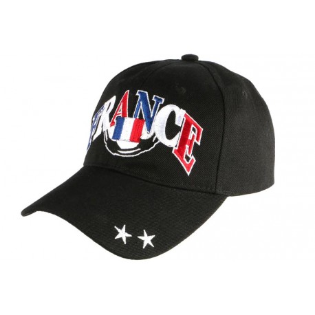 Casquette France Noire Drapeau Bleu Blanc Rouge Baseball Foot CASQUETTES PAYS