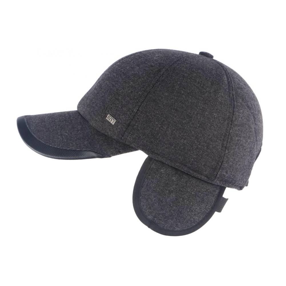 Casquette cache oreille Grise polaire, casquette hiver homme livré 48h