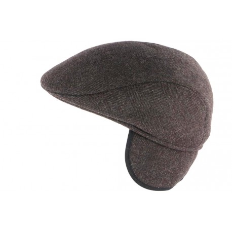 Casquette cache oreille homme en laine marron chiné Viancy CASQUETTES Léon montane