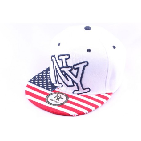 Casquette Snapback NY Blanche Drapeau USA ANCIENNES COLLECTIONS divers