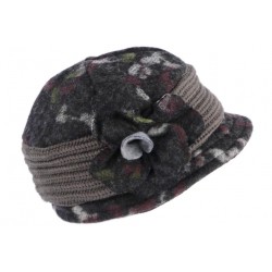 Beret Chapeau Laine Femme Gris et Rouge Bonnet Toque Hiver Renya CHAPEAUX Léon montane