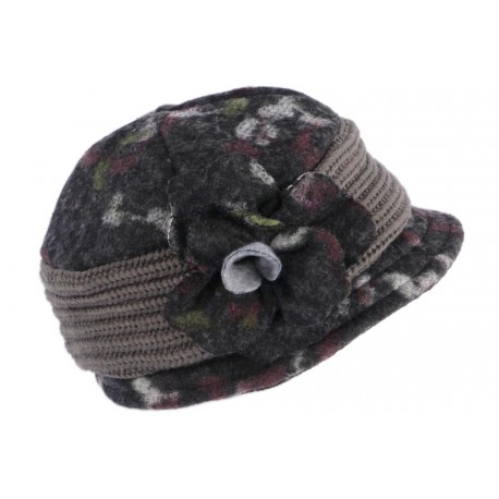 Beret Chapeau Laine Femme Gris et Rouge Bonnet Toque Hiver Renya CHAPEAUX Léon montane