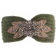 Bandeau Laine Femme Vert Broderie Perles Dorees Hiver Fashion Helya ANCIENNES COLLECTIONS divers