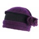 Bonnet Toque Laine Violet Noir Beret Femme Vintage Beleo CHAPEAUX Léon montane