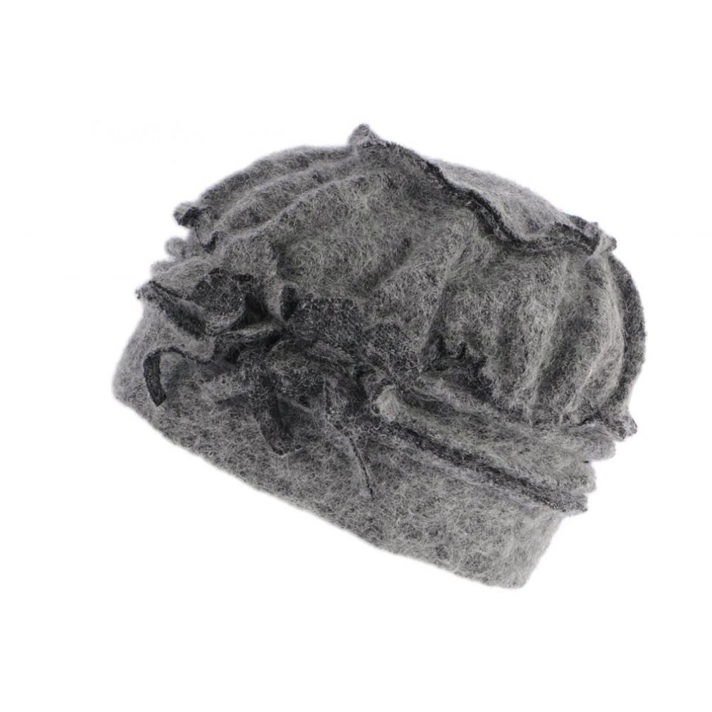 Chapeau femme laine bouillie gris, bonnet Beret hiver retro livré 48h!
