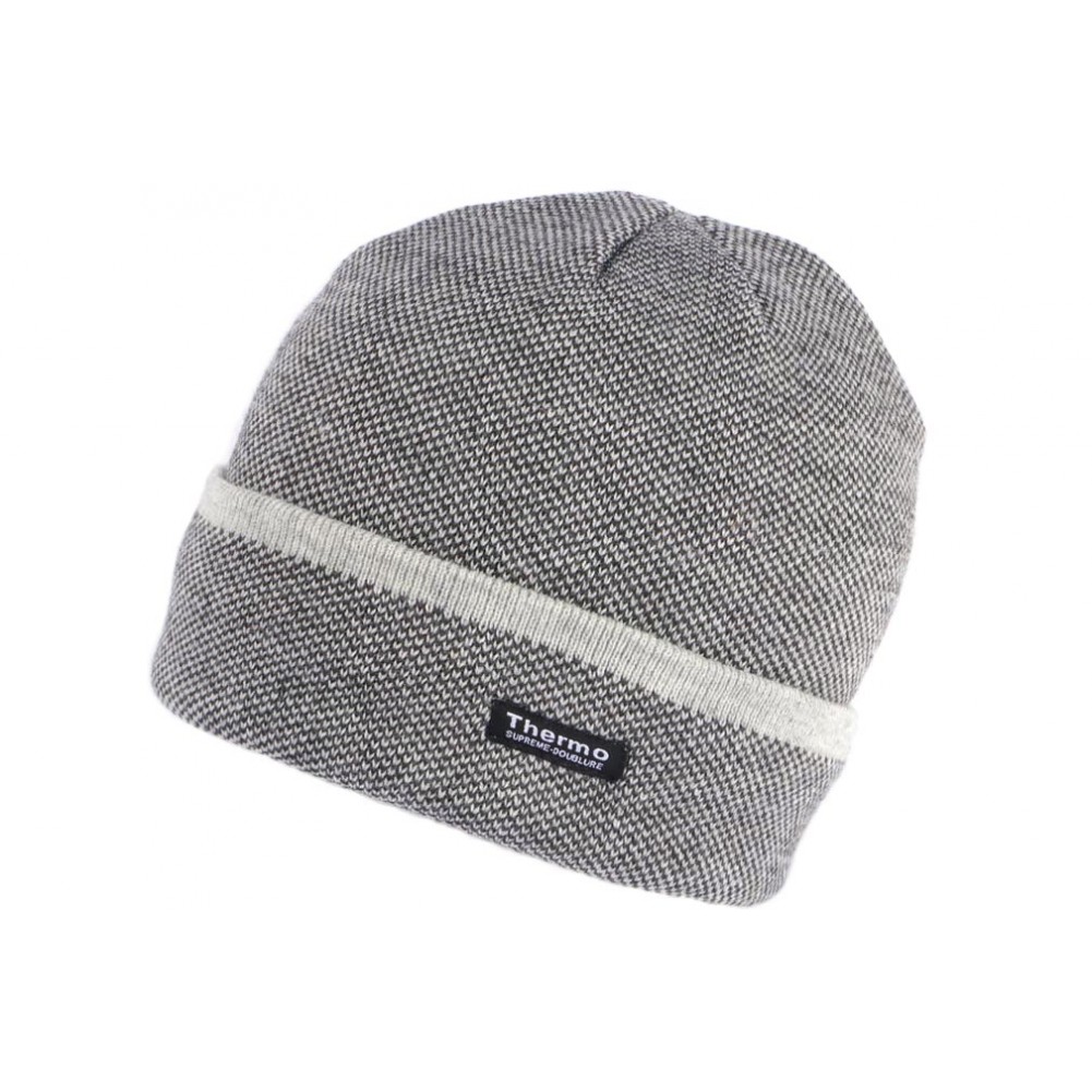 Bonnet Laine Gris Double Polaire, bonnet Court homme femme livré 48h!