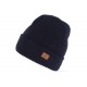 Bonnet Homme et Femme Laine Bleu Marine Doublure Polaire Haston BONNETS Nyls Création