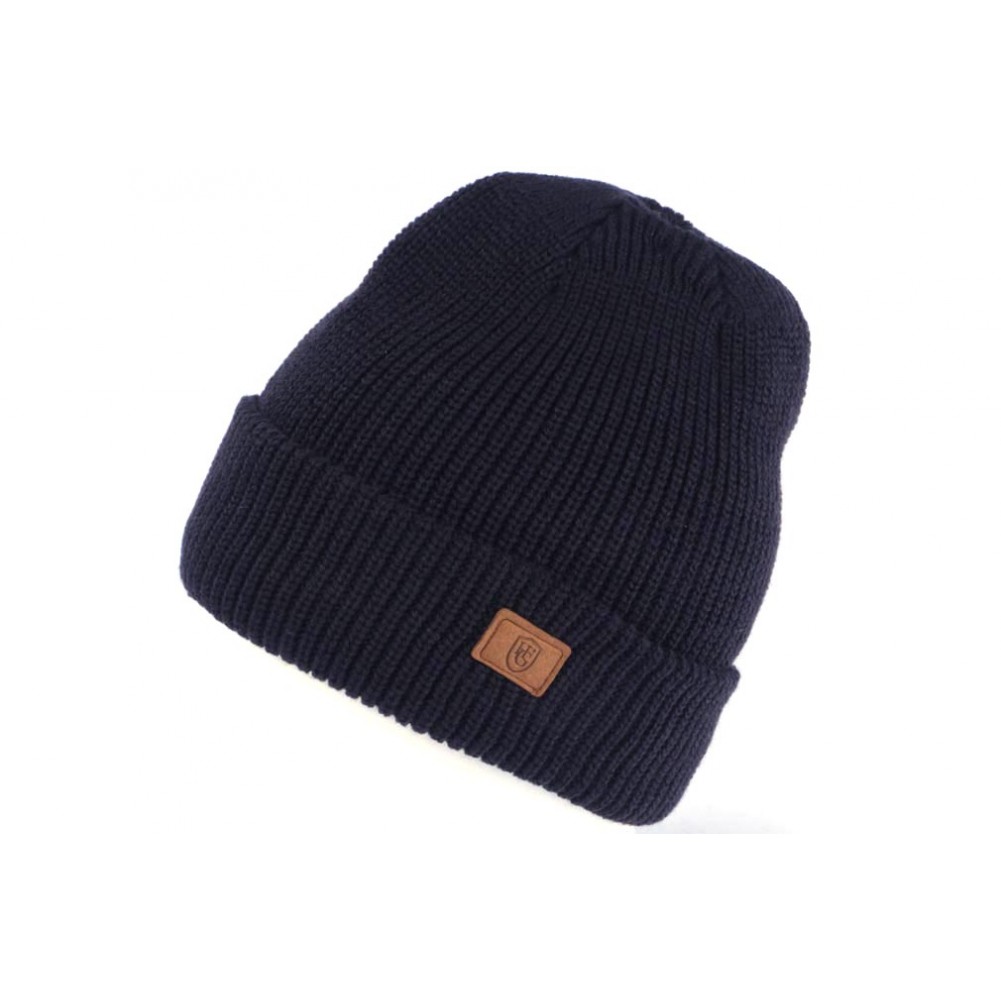 Bonnet homme Bleu marine avec revers Nils