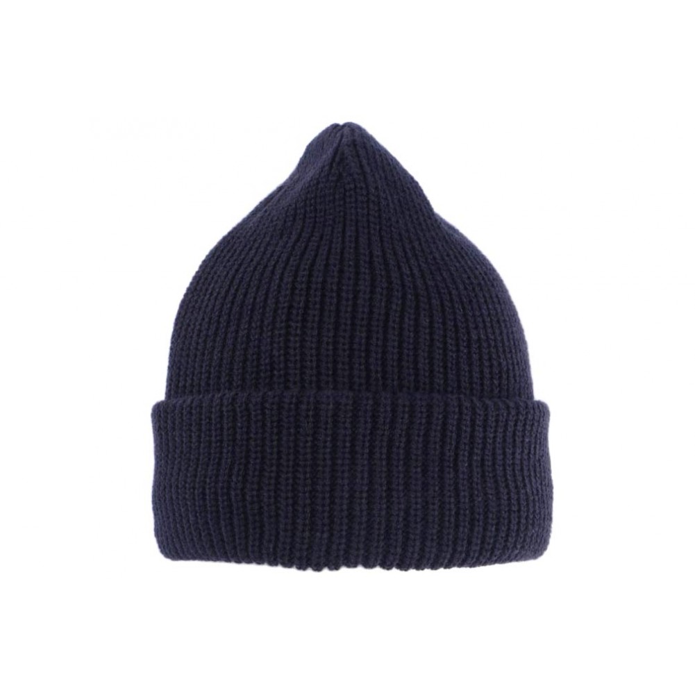 Bonnet Laine Bleu Marine, bonnet homme femme doublé polaire livré 48h!