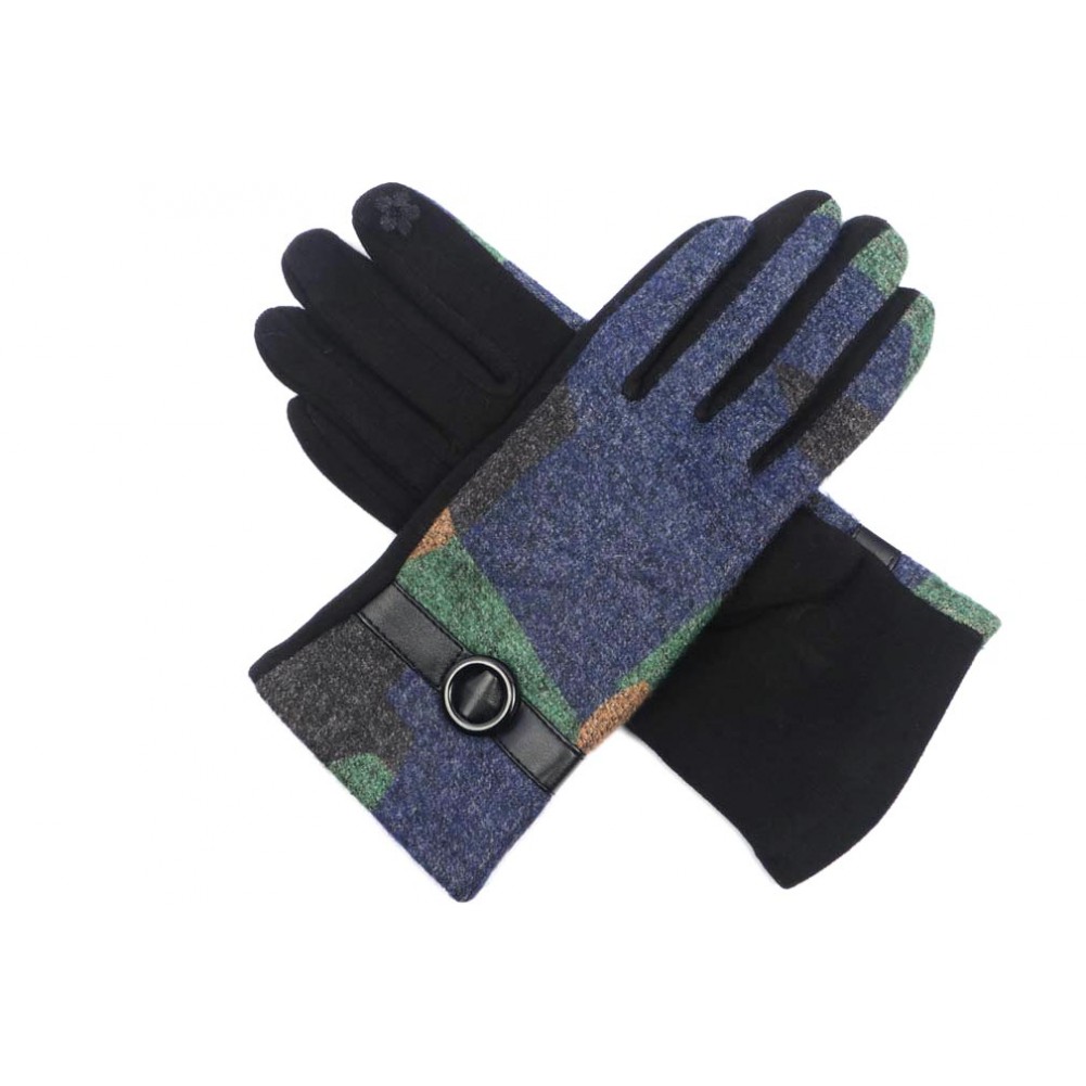 Choisir Gants femme tendance Bleus, gants tactiles doublés livré 48h!