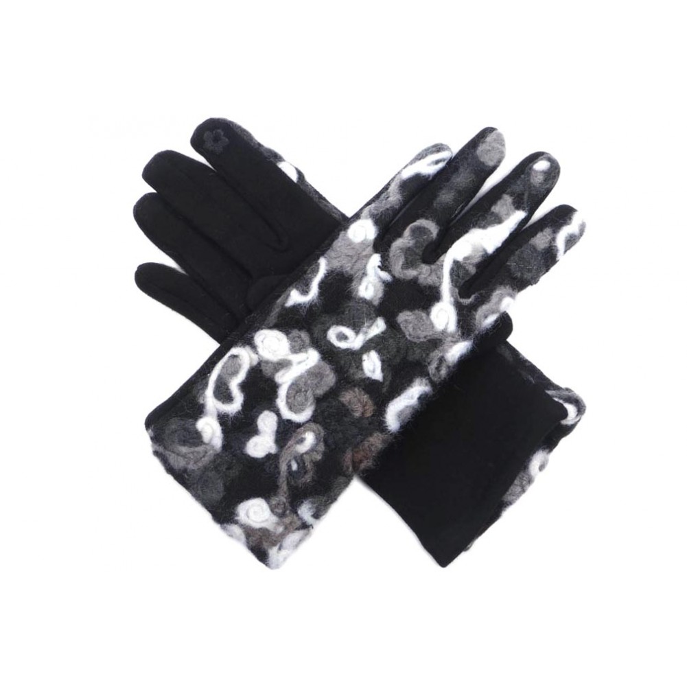 gants tactiles en laine et microfibre pour femme. Modèle CHIMÈRE.