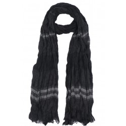 Echarpe Homme Tendance Grand Foulard Noir et Gris Style Classe Falyo Echarpe Nyls Création