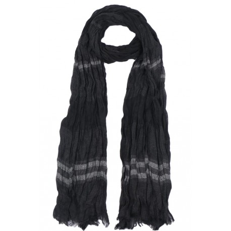 Echarpe Homme Tendance Grand Foulard Noir et Gris Style Classe Falyo Echarpe Nyls Création