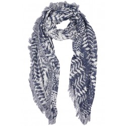 Carre Echarpe Bleu et Argent Fashion Foulard Hiver Chaud et Doux Nylson Echarpe Nyls Création