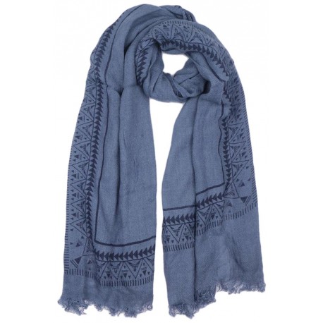 Echarpe Bleue Originale Tribal Foulard Hiver Chaud et Fashion Tytam Echarpe Nyls Création