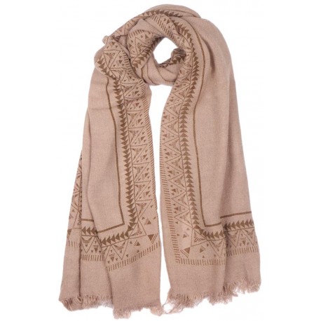 Echarpe Marron Fantaisie Tribal Foulard Hiver Chaud et Fashion Tytam Echarpe Nyls Création