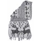 Echarpe Cerfs Originale Foulard Gris et Noir Hiver Chaud et Fashion Echarpe Nyls Création