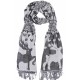 Echarpe Cerfs Originale Foulard Gris et Noir Hiver Chaud et Fashion Echarpe Nyls Création