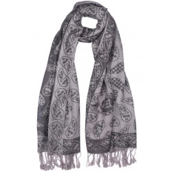 Grande Echarpe Pashmina Grise Classe Foulard Chaud Avec Soie Kartua Echarpe Léon montane