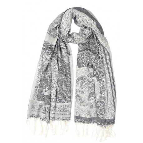 Grande Echarpe Pashmina Soie Foulard Hiver Classe Design Lotus Ladak Echarpe Léon montane