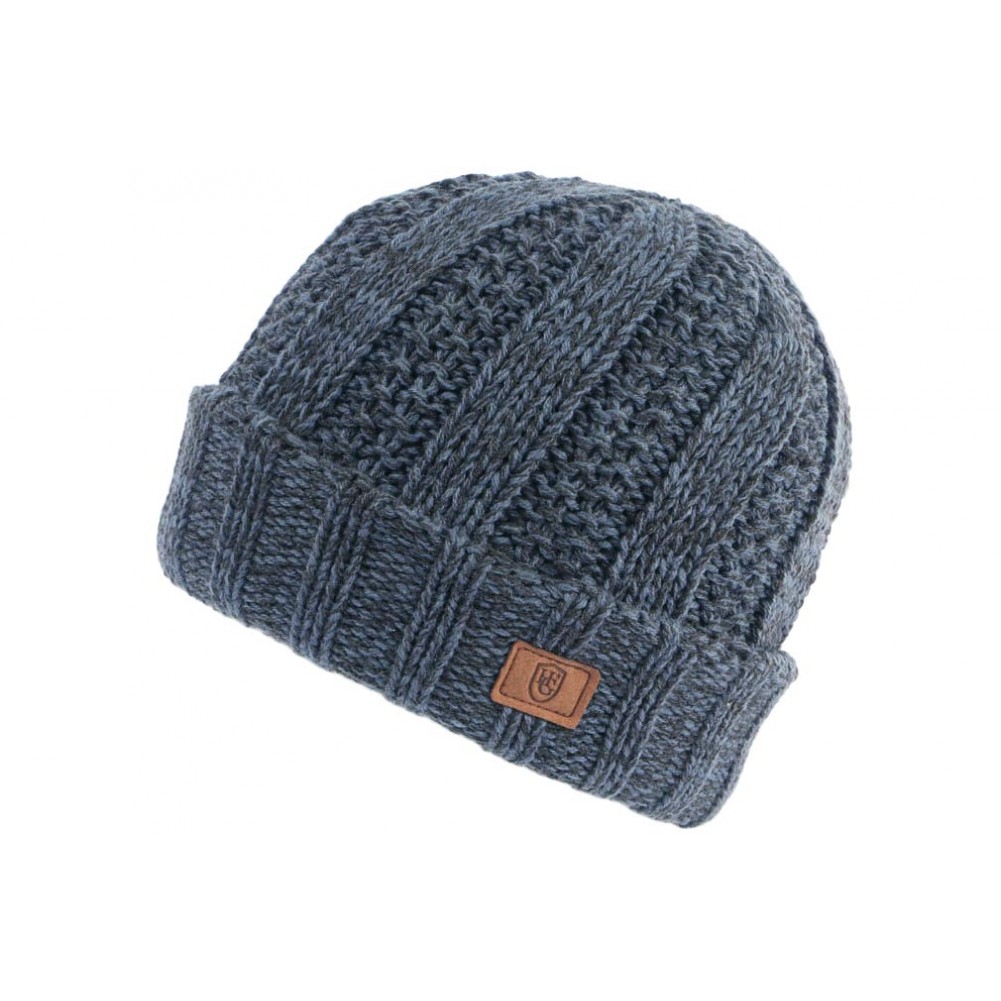 Gros Bonnet Bleu Homme Femme, bonnet laine doublé polaire livré en 48h