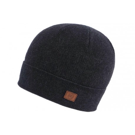 Bonnet Court Noir Homme et Femme Tendance en Laine Double Polaire Hyton BONNETS Nyls Création