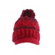 Bonnet Casquette Rouge et Noir Fashion Pompon et Doublure Polaire Galyx BONNETS Nyls Création