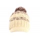 Bonnet Casquette Beige et Marron Fashion Pompon et Doublure Polaire Galyx BONNETS Nyls Création