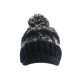 Bonnet Casquette Noir et Gris Fashion Pompon et Doublure Polaire Galyx BONNETS Nyls Création