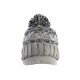 Bonnet Casquette Gris et Noir Tendance Pompon et Doublure Polaire Galyx BONNETS Nyls Création