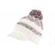 Bonnet Casquette Blanc et Marron Tendance Pompon et Doublure Polaire Galyx BONNETS Nyls Création