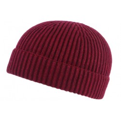 Bonnet Docker Rouge Bordeaux en Laine Homme et Femme Hiver Fashion Louy BONNETS Nyls Création