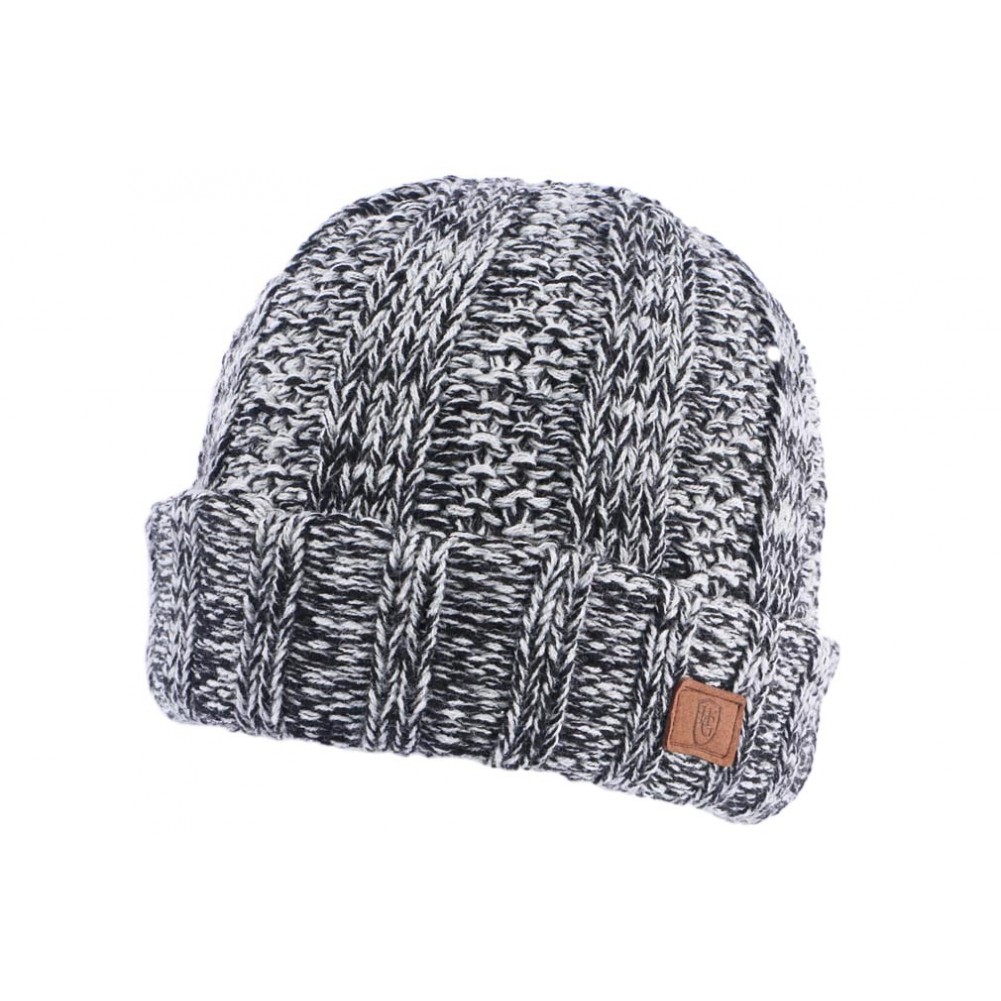 Gros Bonnet Homme Femme Noir Beige, bonnet laine doublé livré en 48h!