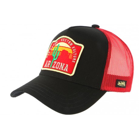 Casquette Von Dutch Noire et Rouge Arizona Trucker Baseball Kustom ANCIENNES COLLECTIONS divers