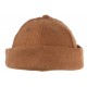 Bonnet Docker Marron Clair en Laine Homme et Femme look Hiver Duik BONNETS Nyls Création