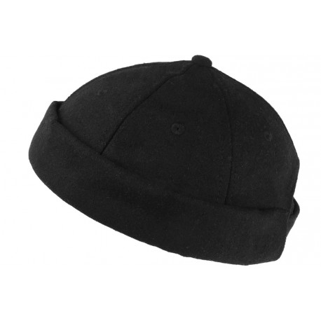 Bonnet Docker Noir en Feutre de Laine Homme et Femme look Hiver Duik BONNETS Nyls Création