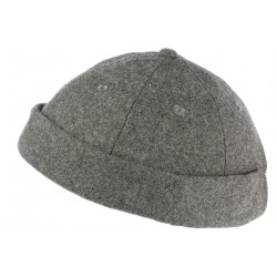 Bonnet Docker Gris Chine en Feutre de Laine Homme et Femme look Hiver Duik BONNETS Nyls Création