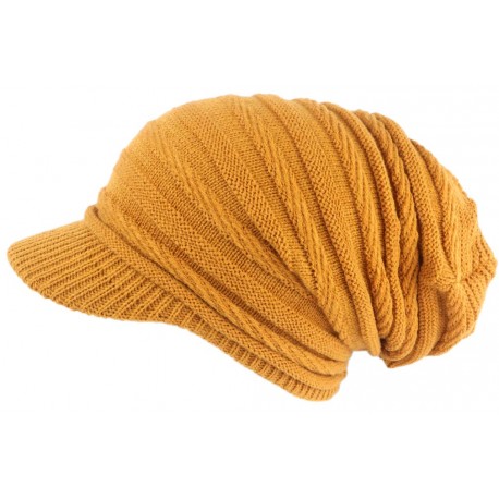 Bonnet Casquette Rasta Jaune en laine fashion Kift Nyls Création BONNETS Nyls Création