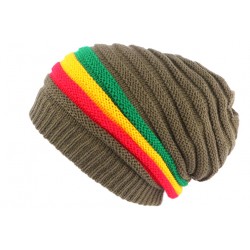 Bonnet Rasta Vert Bronze Esprit Jamaïque Fashion Wesh en Laine ANCIENNES COLLECTIONS divers