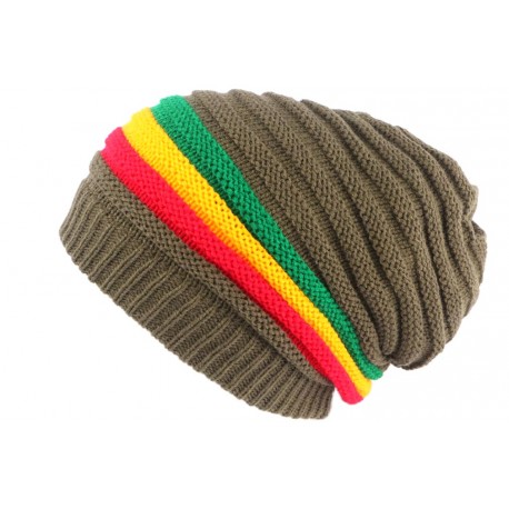 Bonnet Rasta Vert Bronze Esprit Jamaïque Fashion Wesh en Laine ANCIENNES COLLECTIONS divers