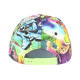 Casquette Enfant NY Bleu et Jaune Fluo Crazy Circle de 7 à 11 ans Casquette Enfant Hip Hop Honour