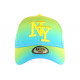 Casquette NY Fluo Bleu Turquoise et Jaune Flashion Baseball Renbo CASQUETTES Hip Hop Honour