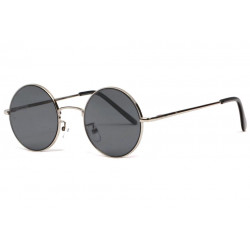 Lunettes de soleil rondes noires fine et gris argent homme et femme Ocky LUNETTES SOLEIL Eye Wear