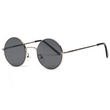 Lunettes de soleil rondes noires fine et gris argent homme et femme Ocky LUNETTES SOLEIL Eye Wear