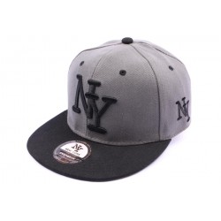 Casquette Snapback NY Grise et Noir ANCIENNES COLLECTIONS divers