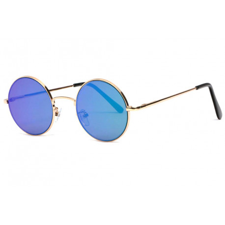 Lunettes de Soleil Miroir Rondes Bleues Homme et Femme Ocky LUNETTES SOLEIL Eye Wear