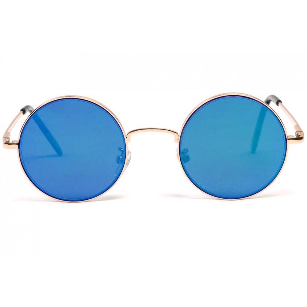 Lunettes soleil rondes miroir bleu vert Sunny